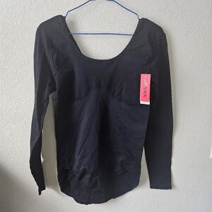 SPANX Black Long Sleeve Scoop Neck Shapewear Bodysuit